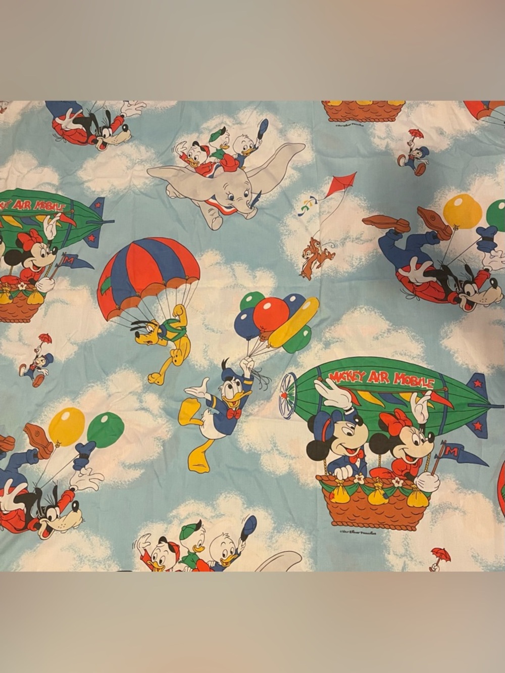 Vintage Disney Mickey airmobile colorful sheet